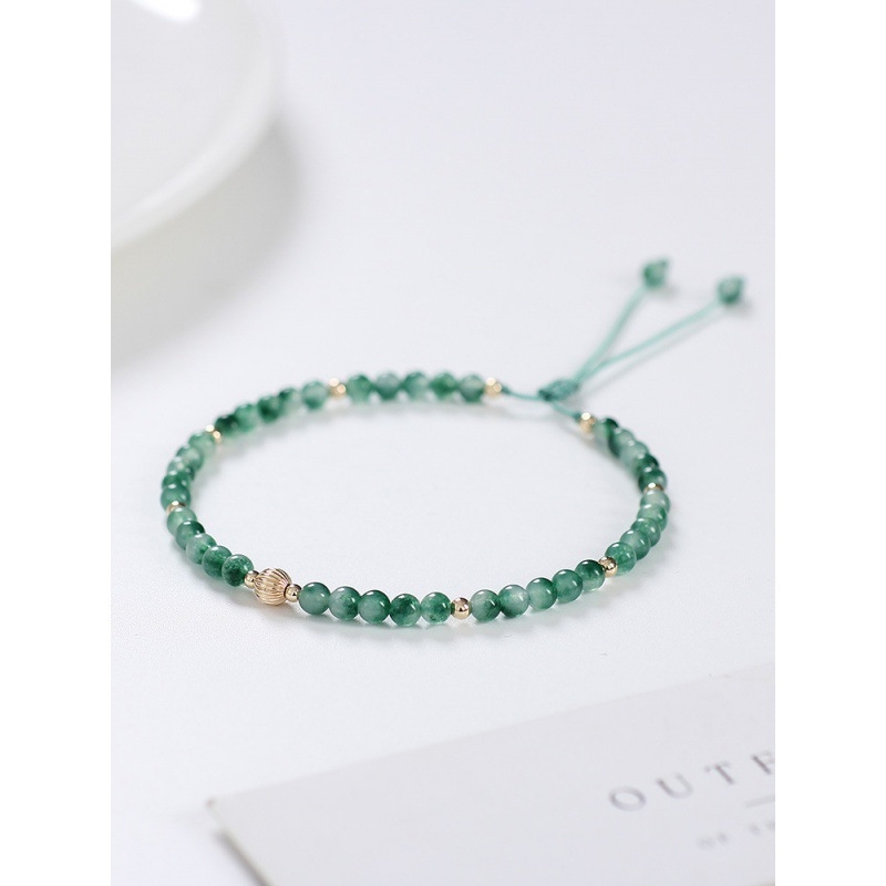 Anklet od kristala i poludragog kamena, kapkovitog oblika, pleteni dizajn