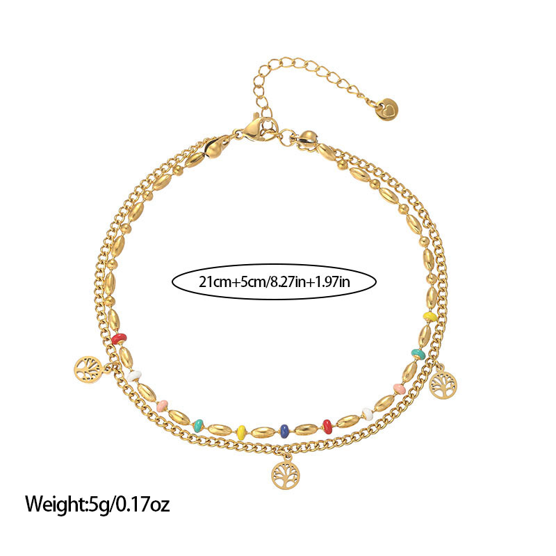 Anklet Missy — Etnički stil, titan čelik, proljeće 2025