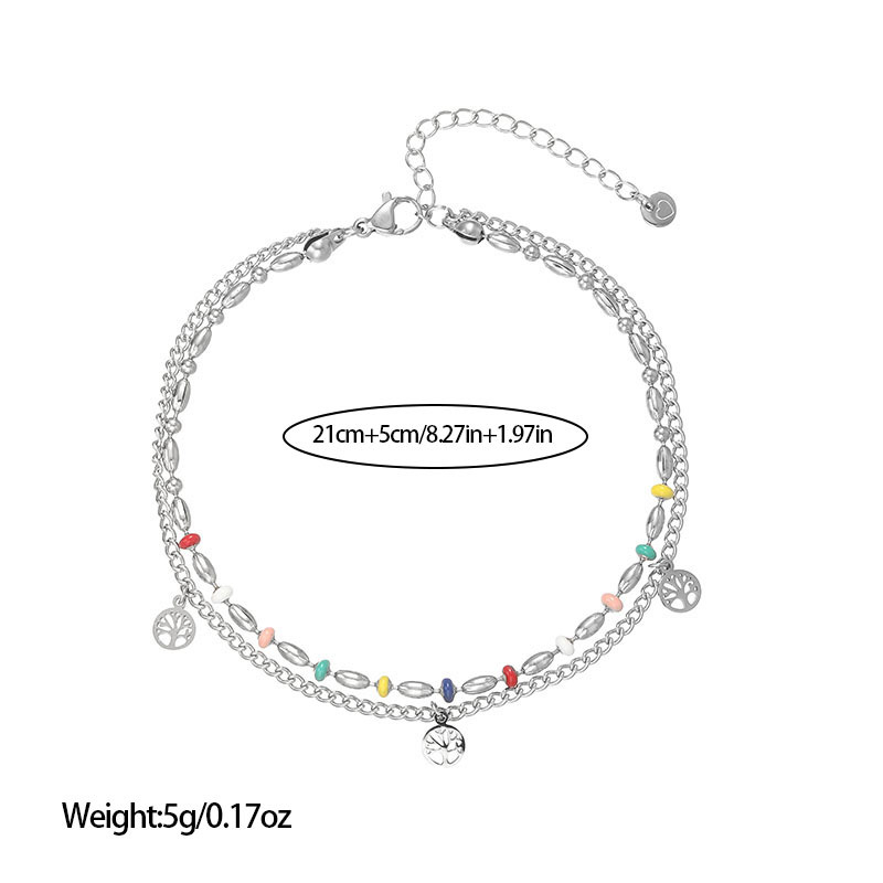 Anklet Missy — Etnički stil, titan čelik, proljeće 2025