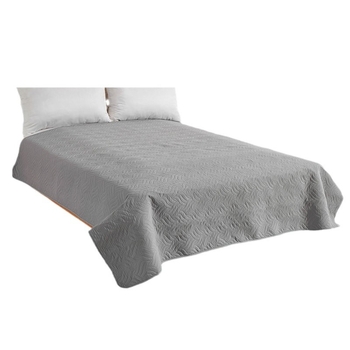 Absorberajući quilted prekrivač za krevet, protuklizni, jednobojan, od poliestera, trodijelni set: prekrivač, prilagođena plahta i podmetač za urin, svijetlo siva