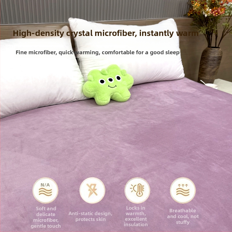 Navlaka za madrac s elastičnim rubom, jednobojni uzorak, poliester, reaktivno bojanje, zima, prilagodljivo