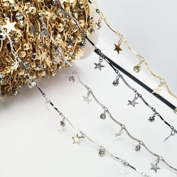 Lánc pentagonális csillag köves medállal — kézi munka, réz, elektroplakálás, DIY ékszer alapanyag