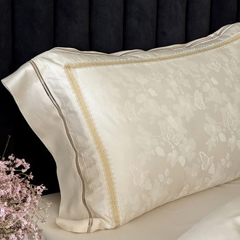Svijetli luksuzan stil, 100s pamuk, četverodijelni set posteljine s jacquard navlakom za pokrivač