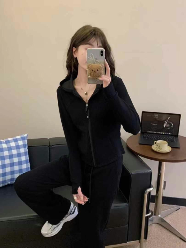 Slim-Fit Lulu sportski komplet, druga generacija, jesen 2025, ženski casual hoodie s kapuljom