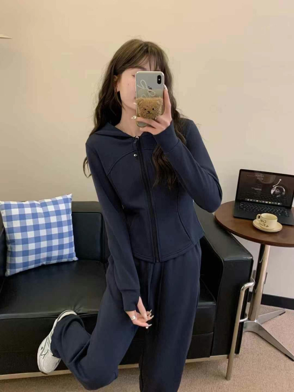 Slim-Fit Lulu sportski komplet, druga generacija, jesen 2025, ženski casual hoodie s kapuljom