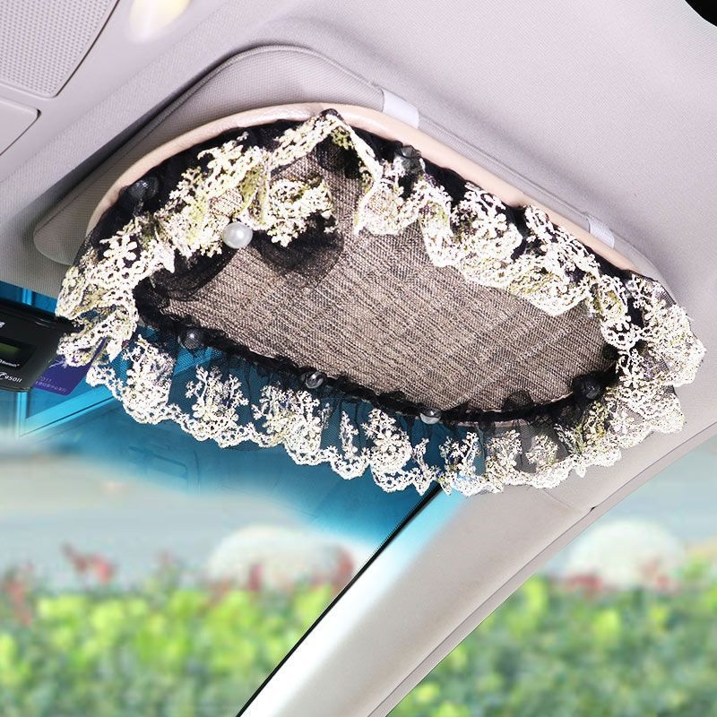 Δαντελωτό σετ εσωτερικού αυτοκινήτου: κάλυμμα λεβιέ ταχυτήτων, μαξιλαράκι βραχίονα και προστατευτικό ώμου ζώνης