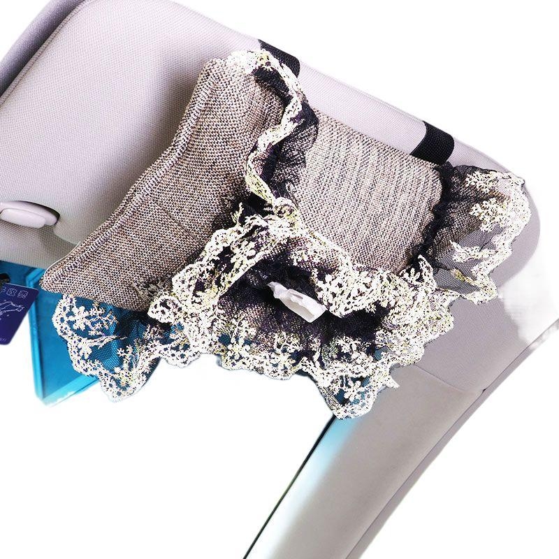 Δαντελωτό σετ εσωτερικού αυτοκινήτου: κάλυμμα λεβιέ ταχυτήτων, μαξιλαράκι βραχίονα και προστατευτικό ώμου ζώνης