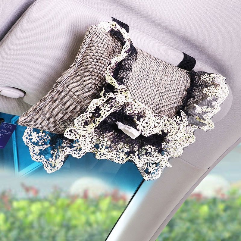 Δαντελωτό σετ εσωτερικού αυτοκινήτου: κάλυμμα λεβιέ ταχυτήτων, μαξιλαράκι βραχίονα και προστατευτικό ώμου ζώνης