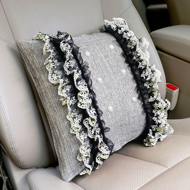 Δαντελωτό σετ εσωτερικού αυτοκινήτου: κάλυμμα λεβιέ ταχυτήτων, μαξιλαράκι βραχίονα και προστατευτικό ώμου ζώνης