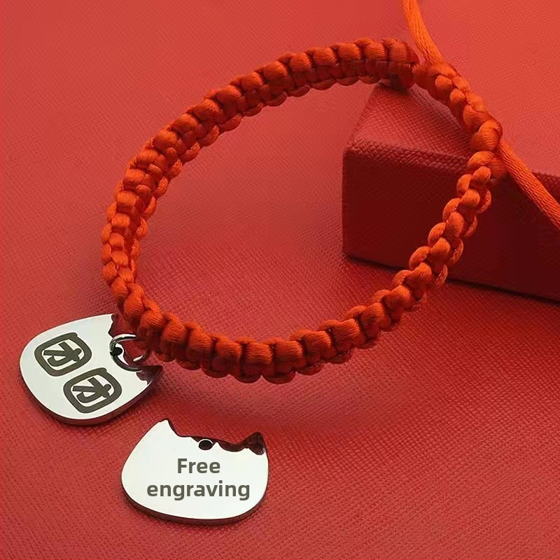 Gravirana ogrlica za kućne ljubimce s ID oznakom, nehrđajući čelik, univerzalna prilagodba, crtani stil