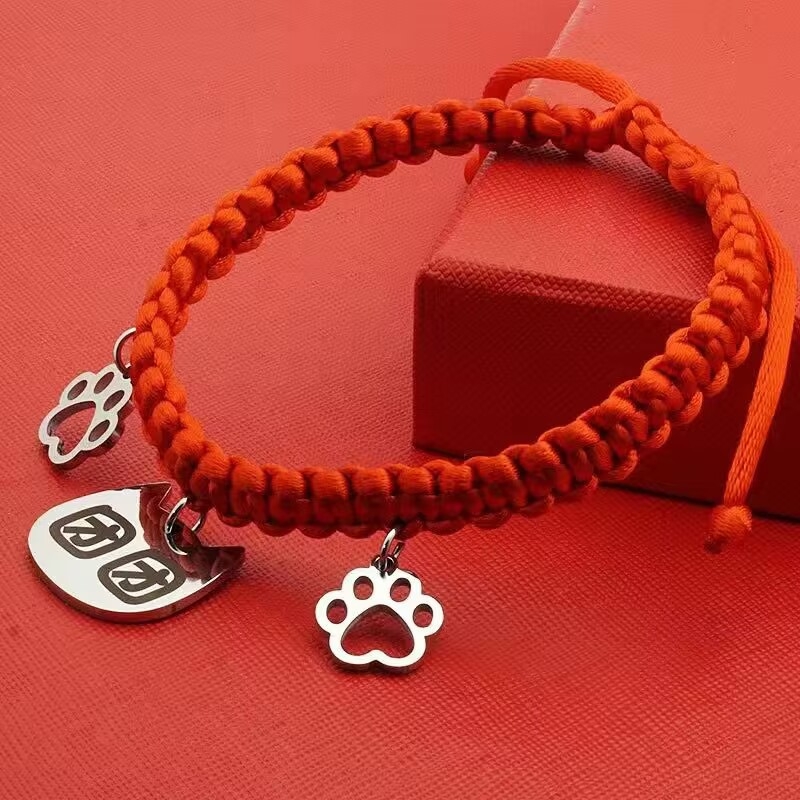 Gravirana ogrlica za kućne ljubimce s ID oznakom, nehrđajući čelik, univerzalna prilagodba, crtani stil