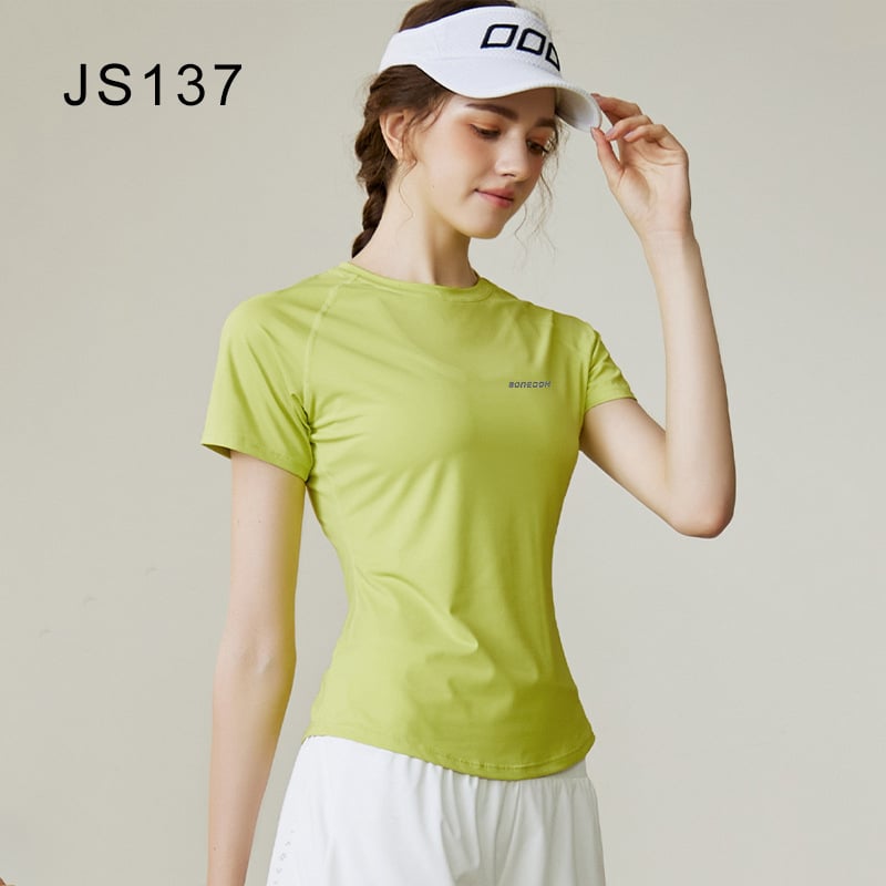 Ženski ljetni sportski set 2025: brzo sušeća poliester-spandex tkanina, Dip Dye obrada, Ice Silk rashujući materijal, 3/4 rukav, Chanel stil, casual set