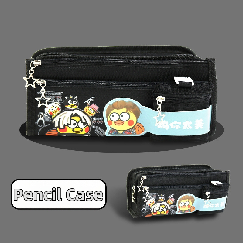 Pikachu pieštukų dėklas su didele talpa – mokykliniai raštinės reikmenys, kanvas medžiaga, Anime prekės ženklas, Korėjos stilius