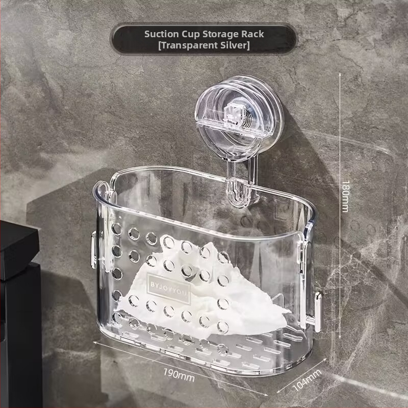 Plastmasas sienas uzstādājamā sejas dvieļu uzglabāšanas kastīte ar piesūcēju, vannas istaba, japāņu stils