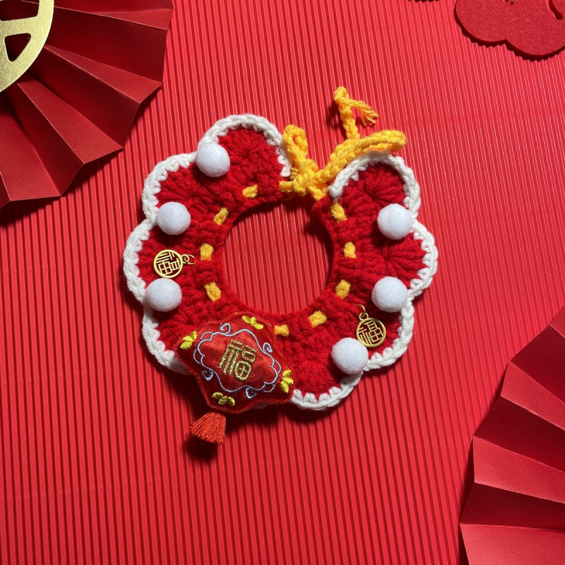 Šal-bib za kućne ljubimce s uzorkom slova, poliester, brend Also Pet and Happy