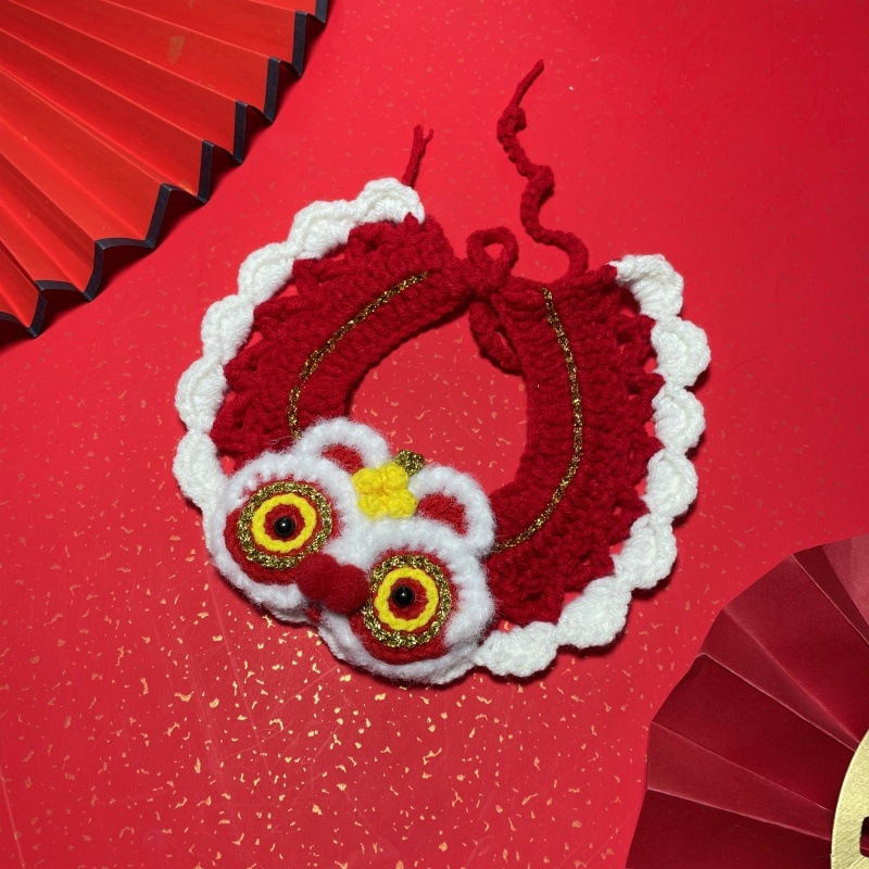 Božićni dodatak za kućne ljubimce: šal i bib s uzorkom slova, poliesterska, branda Also Pet and Happy, stil princeza, za mačke i pse