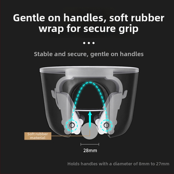 Sienas mopai un slotas turētājs bez urbumiem • ABS • svars 80 g • elektroplēšana • gaišs grezns stils