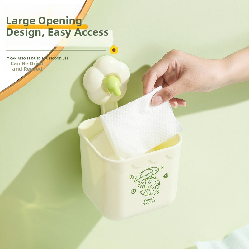 Stāstā uzstādāms uzglabāšanas kastīte ar ziedu formas piesūcekni sejām dvieļiem, PP plastmasa, modelis 6, vienkrāsains.