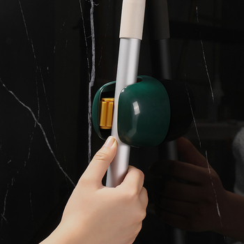 Sienas mop turētājs bez urbšanas – piemērots vannas istabai un studentu dzīvesvietām, ABS, svars 80 g, elektroplatinga pārklājums, gaišs luksusa stils