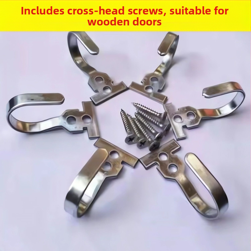 Smagnīgi galvanizēti dzelzs āķi durvju aizkariem; piemēroti koka karkasa durvīm un alumīnija sakausējuma logiem; izturīgi sienas āķi apģērbiem un somām