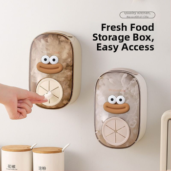 Stenā piestiprināama plastmasas foliju uzglabāšanas kastīte virtuvē — bez urbuma, karikatūras raksts, uzglabāšana