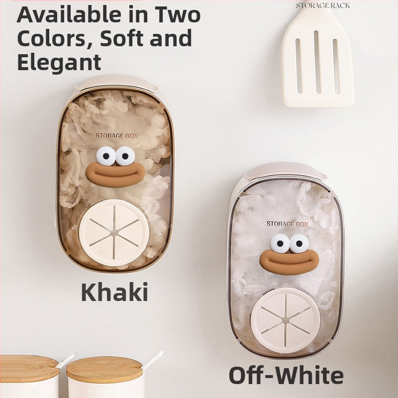 Stenā piestiprināama plastmasas foliju uzglabāšanas kastīte virtuvē — bez urbuma, karikatūras raksts, uzglabāšana