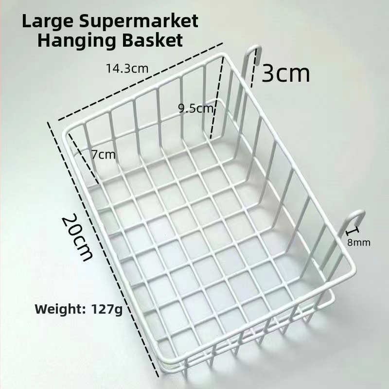 Pakārts režģa grozs no kalta tērauda uz plauktiem un uzglabāšanai