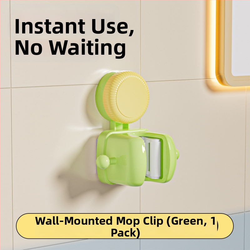 Držiak na mop s prisatím na stenu, bez vŕtania, z plastu, 105 g, moderný jednoduchý štýl
