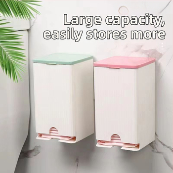 Sienas piestiprināama daudzfunkcionāla uzglabāšanas kārba higiēnas uzglabāšanai, putekļu aizsardzība, ar vāku, modelis Pull, materiāls PP