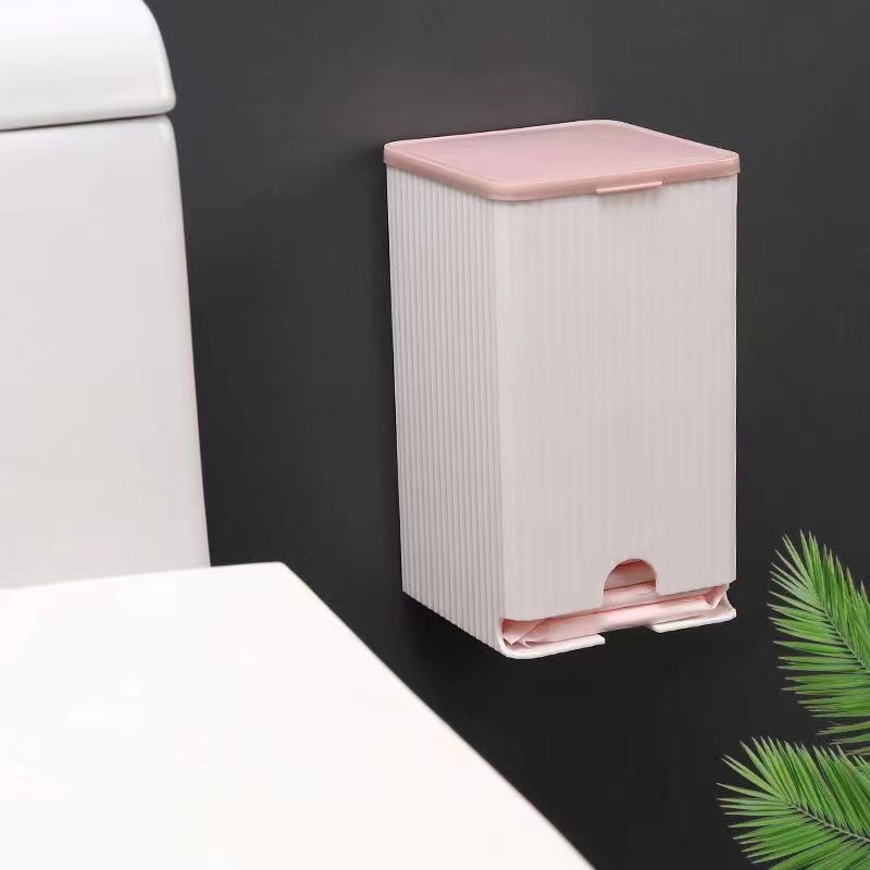 Sienas piestiprināama daudzfunkcionāla uzglabāšanas kārba higiēnas uzglabāšanai, putekļu aizsardzība, ar vāku, modelis Pull, materiāls PP