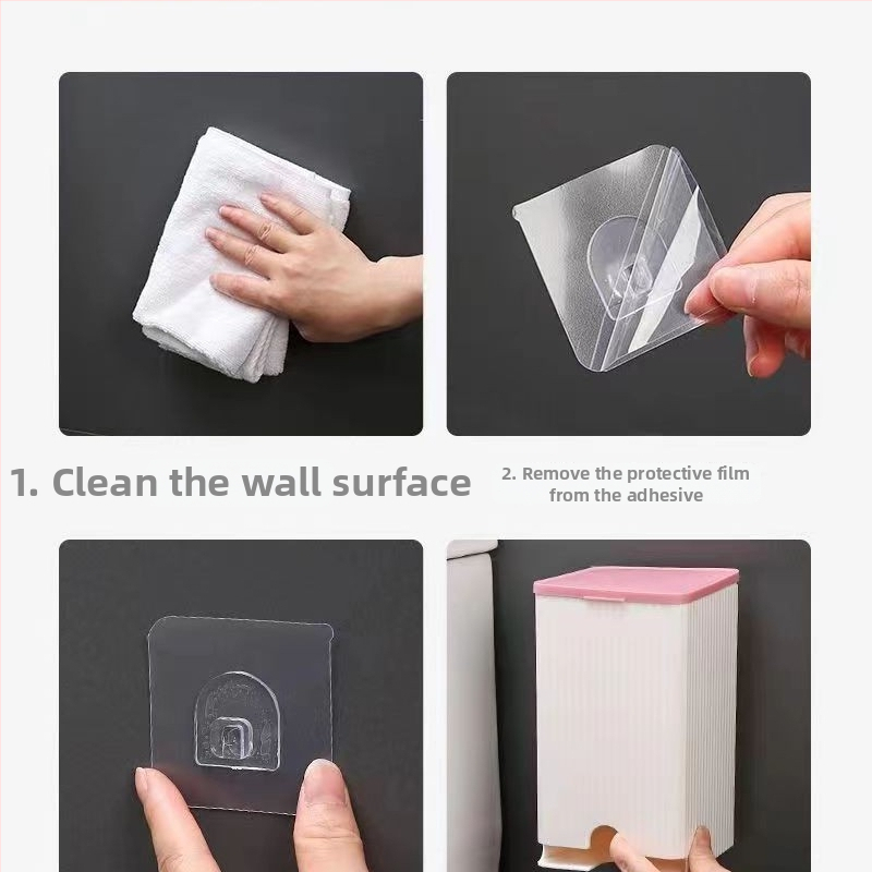 Sienas piestiprināama daudzfunkcionāla uzglabāšanas kārba higiēnas uzglabāšanai, putekļu aizsardzība, ar vāku, modelis Pull, materiāls PP