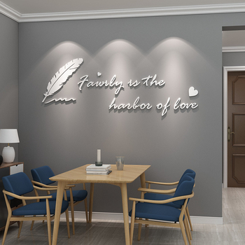 Autocolant de perete 3D din acril pentru living și restaurant — decor decorativ, mai mult de 5 bucăți, stil tridimensional