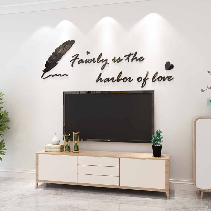 Autocolant de perete 3D din acril pentru living și restaurant — decor decorativ, mai mult de 5 bucăți, stil tridimensional