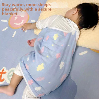 Vaiko pilvo uždangalas – 100% medvilnė, plonas pavasario–vasaros laikotarpiui, užtikrina šilumą ir apsaugo nuo šalčio bei slydimo per miegą