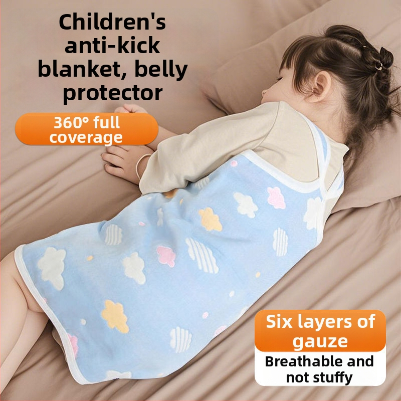 Vaiko pilvo uždangalas – 100% medvilnė, plonas pavasario–vasaros laikotarpiui, užtikrina šilumą ir apsaugo nuo šalčio bei slydimo per miegą