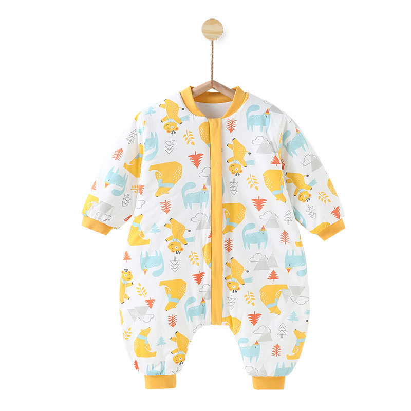 Hálózsák csecsemőknek, 1–3 éveseknek, állandó hőmérséklet, vastag pamut töltet, mesefigurás minta, téli használat