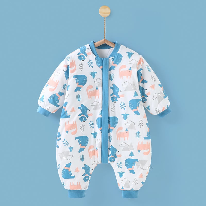 Hálózsák csecsemőknek, 1–3 éveseknek, állandó hőmérséklet, vastag pamut töltet, mesefigurás minta, téli használat