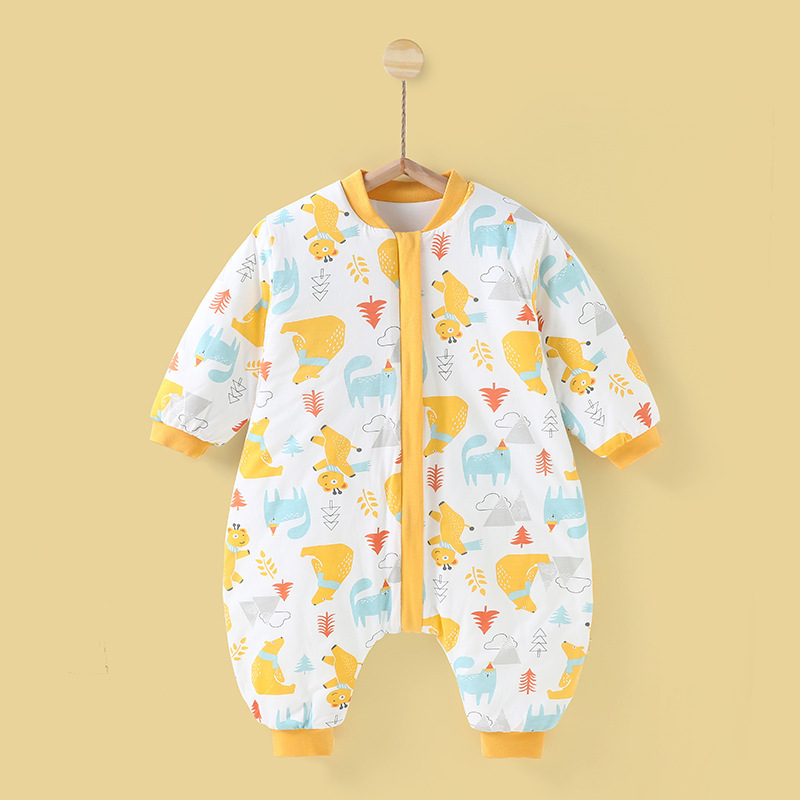 Hálózsák csecsemőknek, 1–3 éveseknek, állandó hőmérséklet, vastag pamut töltet, mesefigurás minta, téli használat