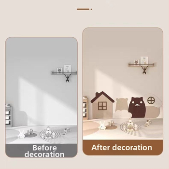 Bērnu filca sienas uzlīmes — minimālisks stils, ģeometrisks raksts, fona dekors, bez urbšanas, 3D efekts