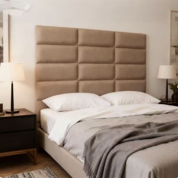 Дълга лента за запълване на пролуката между легло и стена — самозалепваща, подплатена платнена защита, модерен минималистичен стил, едноцветна, персонализираема (Материал: плат; Стил: модерен минимализъм; Шаблон: едноцветен; Персонализация: Да; Пространств