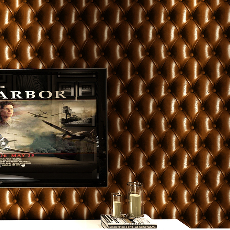 Тапет с 3D релеф и имитация на кожена текстура, PVC материал, за телевизионен фон на стена, прост и модерен стил