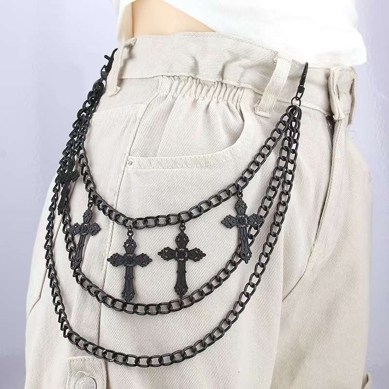 Unisex lanac za struk od legure, punk/hip-hop stil, duljina 80–100 cm, ljeto