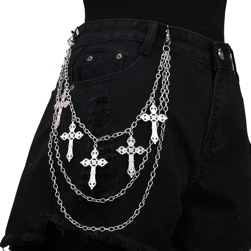 Unisex lanac za struk od legure, punk/hip-hop stil, duljina 80–100 cm, ljeto