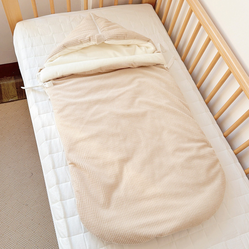 Velúrov cocoon dječji spavaći vrećica, punjenje od svile-pamuka i flis podstava, sve sezone za bebe i malu djecu (1–3 godine)