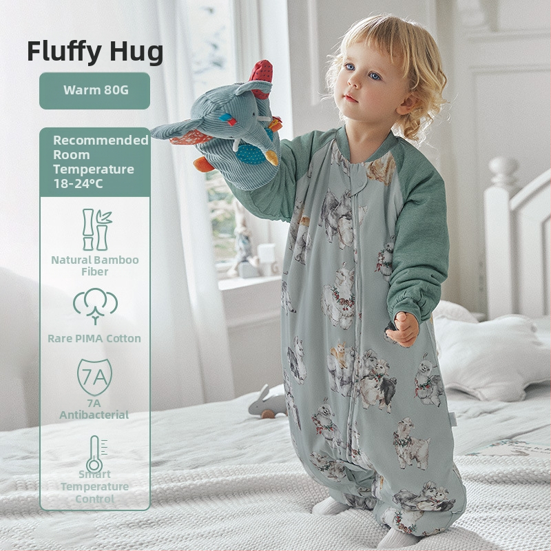 Beebide magamiskott jagatud jalgadega, kogu aasta vältel, 100% puuvillane kangas, Space Cotton täidis, bränd Little andan.