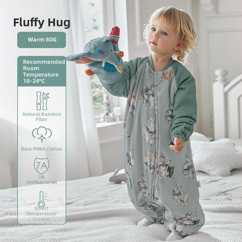 Beebide magamiskott jagatud jalgadega, kogu aasta vältel, 100% puuvillane kangas, Space Cotton täidis, bränd Little andan.