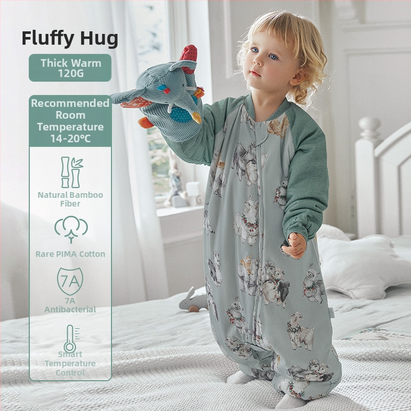 Beebide magamiskott jagatud jalgadega, kogu aasta vältel, 100% puuvillane kangas, Space Cotton täidis, bränd Little andan.