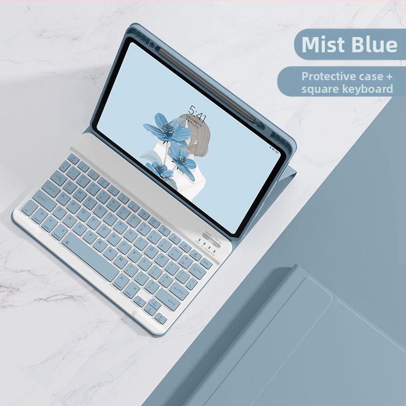 iPad Bluetooth-klaviatuuriga ümbris integreeritud kaitsega, magnetkinnitus ja pliiatsitasku; ühilduv iPad Mini 6, iPad Air 4/5 ja iPad Pro 11