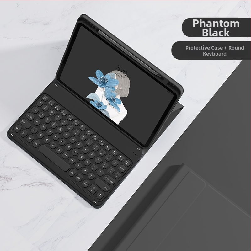 iPad Bluetooth-klaviatuuriga ümbris integreeritud kaitsega, magnetkinnitus ja pliiatsitasku; ühilduv iPad Mini 6, iPad Air 4/5 ja iPad Pro 11