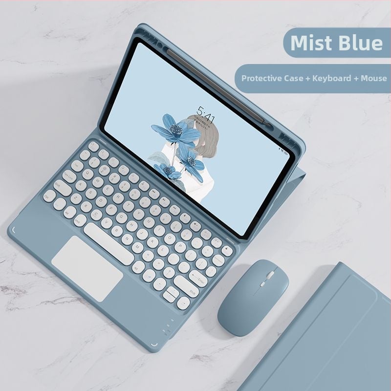 iPad Bluetooth-klaviatuuriga ümbris integreeritud kaitsega, magnetkinnitus ja pliiatsitasku; ühilduv iPad Mini 6, iPad Air 4/5 ja iPad Pro 11